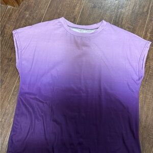 SHEIN Purple Ombre Short Sleeve Tee
